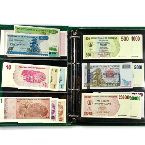 286F - Large Collection of Foreign Banknotes. A green banknote album containing a very large quantity of ba... 