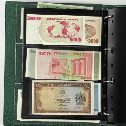 286F - Large Collection of Foreign Banknotes. A green banknote album containing a very large quantity of ba... 