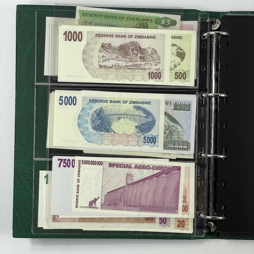 286F - Large Collection of Foreign Banknotes. A green banknote album containing a very large quantity of ba... 