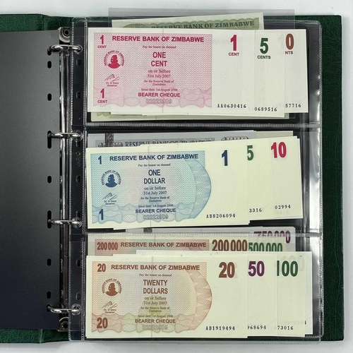 286F - Large Collection of Foreign Banknotes. A green banknote album containing a very large quantity of ba... 