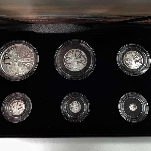 29 - G.B. Silver Proof 2020 Britannia Coin Set of 6 Coins. Set ranges from 5p, 10p, 20p, 50p, £1 and £2 w... 