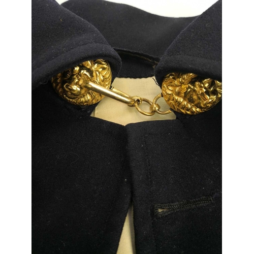 329 - Royal Navy officer's boat cloak. A high quality Royal Navy boat cloak with brass Kings Crown R.N. bu... 