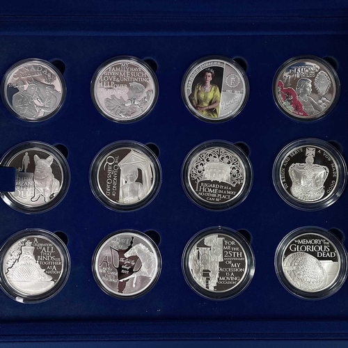 35 - Royal Mint 2012 Queen's Diamond Jubilee Proof £5 Crown Size Silver Proof Coins (x24). Comprising pro... 