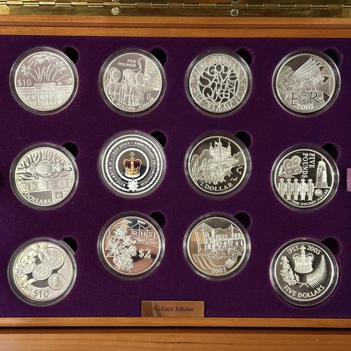 36 - Royal Mint, Golden Jubilee Collection 2002 Proof £5 Coin Size Silver Proof Coins (x24). Comprising 2... 