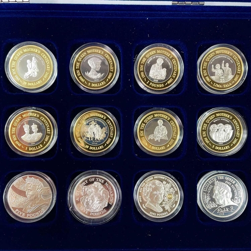 38 - Royal Mint Queen Mother Centenary Collection £5 Silver proof coins (x12). Comprising coins from: Ald... 