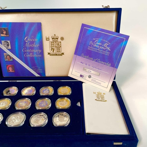 38 - Royal Mint Queen Mother Centenary Collection £5 Silver proof coins (x12). Comprising coins from: Ald... 