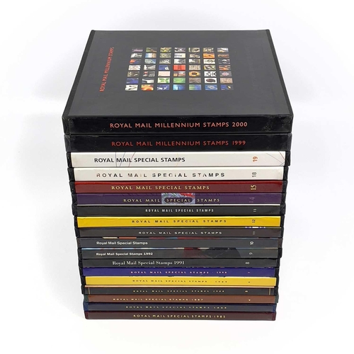 452 - Royal Mail Mint Decimal Year Books (x18). Comprising a run of 18 complete year books containing all ... 