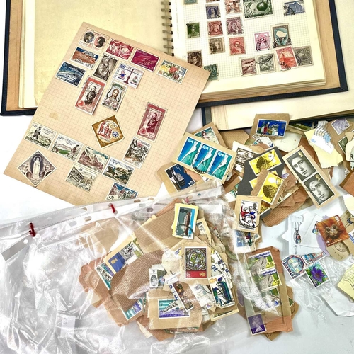 496 - World Stamps. Contained in 3 albums & loose. Mostly foreign but includes better Italian colonies as ... 