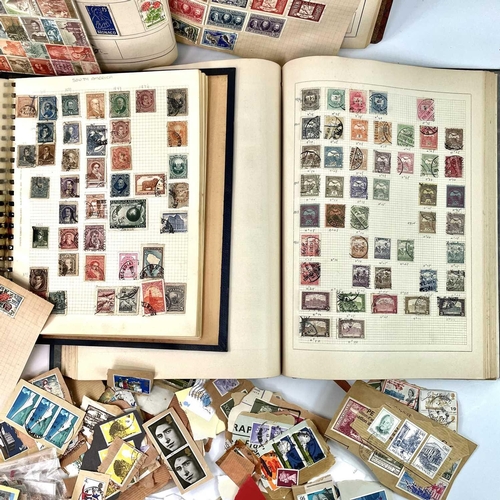 496 - World Stamps. Contained in 3 albums & loose. Mostly foreign but includes better Italian colonies as ... 