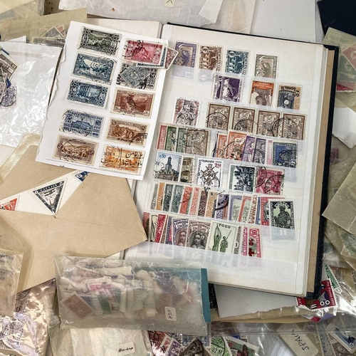 502 - European and World including China and Japan stamps etc. Lot comprises and album and a small box con... 