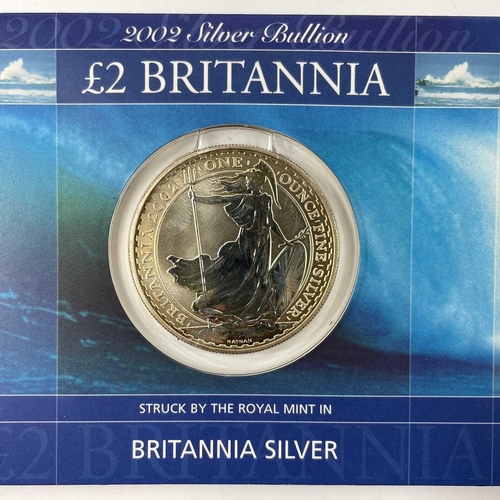 51 - Royal Mint Great Britain Britannia 1 once Silver coins x8. Comprising sealed £2 silver Britannia Coi... 