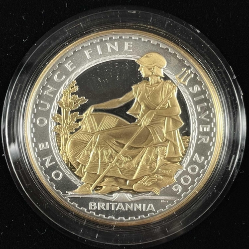 63 - Royal Mint 2006 Britannia Golden Silhouette collection of 5 coins. .Comprising a cased set of 5 one ... 