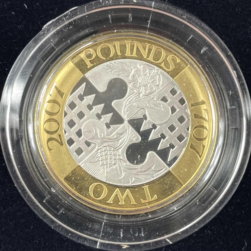 65 - Royal Mint 2007 Piedfort Collection of 5 silver proof coins. Comprising: 50p scouting, £1 Bridge, 2x... 