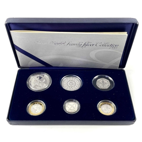 66 - Royal Mint UK 2007 Family Silver Proof Collection of 6 coins. Comprising 50p Scouting, £1 Bridge, 2x... 