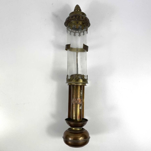 670 - Transport - GWR Railway Carriage Candle Lamps Comprising a pair of brass carriage lamps with copper ... 