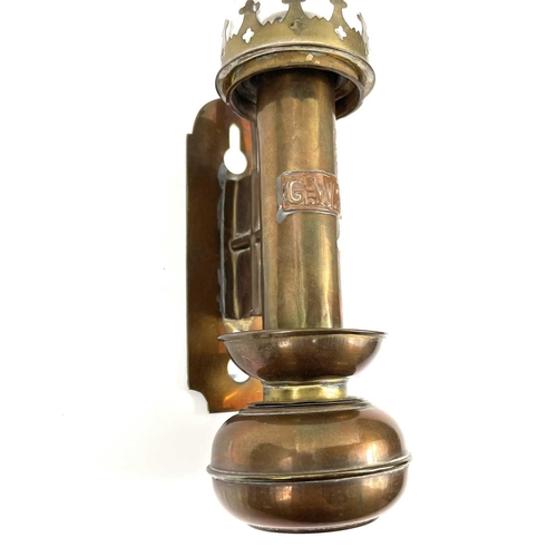 670 - Transport - GWR Railway Carriage Candle Lamps Comprising a pair of brass carriage lamps with copper ... 