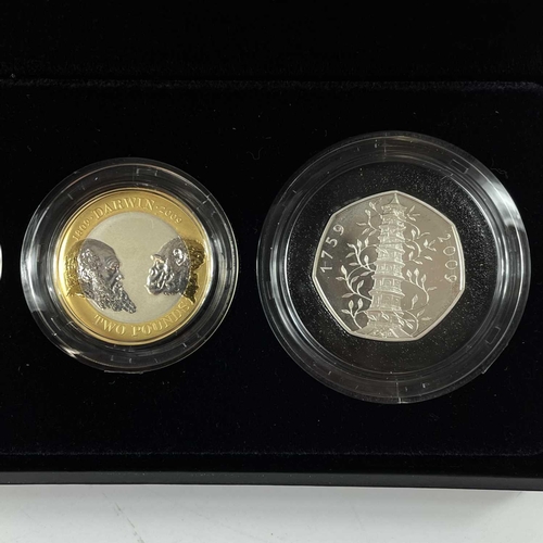 69 - Royal Mint UK 2009 Silver Proof Piedfort 4 coins collection with Kew Gardens 50p. Comprising: Rare 5... 