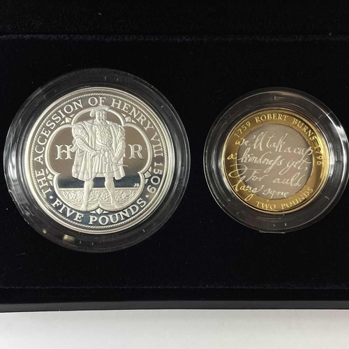 69 - Royal Mint UK 2009 Silver Proof Piedfort 4 coins collection with Kew Gardens 50p. Comprising: Rare 5... 