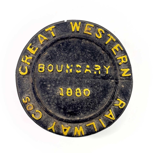 694 - Transport - Railways - Railwayana GWR Cast Iron Boundary Marker. A GWR land ownership boundary marke... 