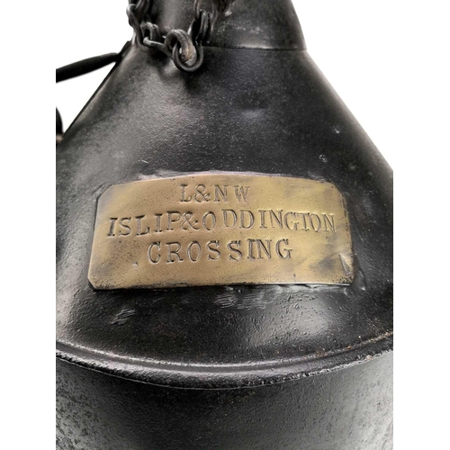 698 - London & North Western Railway 5 Gallon Oil Can With Cork Stopper On Chain. A black 5 gallon can wit... 