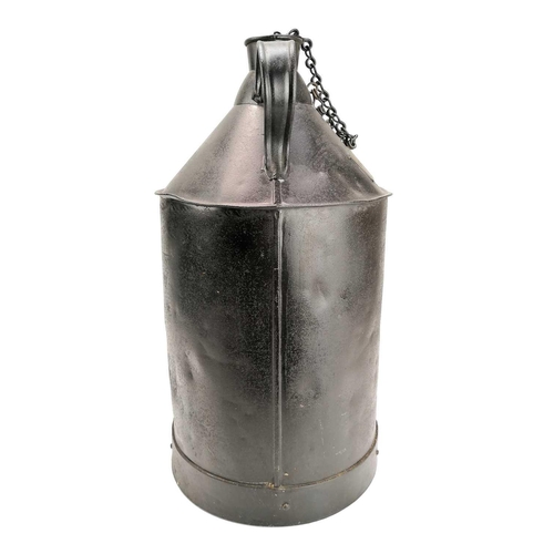 698 - London & North Western Railway 5 Gallon Oil Can With Cork Stopper On Chain. A black 5 gallon can wit... 