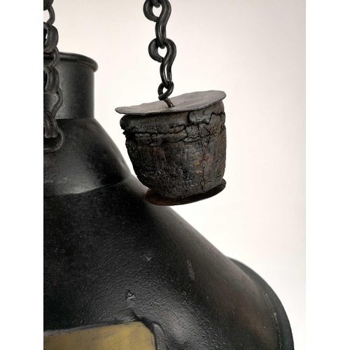 698 - London & North Western Railway 5 Gallon Oil Can With Cork Stopper On Chain. A black 5 gallon can wit... 