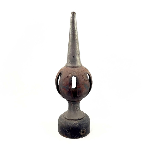 699 - G.W.R. Cast Iron Signal Finials (x3). Comprising 3 pierced iron signal finials height 60cm each.