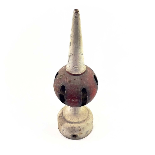 699 - G.W.R. Cast Iron Signal Finials (x3). Comprising 3 pierced iron signal finials height 60cm each.