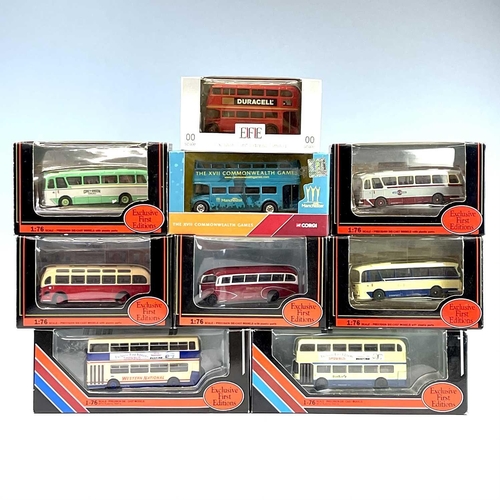 720 - EFE / Corgi / Gilbow 1/76 Scale Boxed Die Cast Buses and Coaches. A box containing 10 different boxe... 