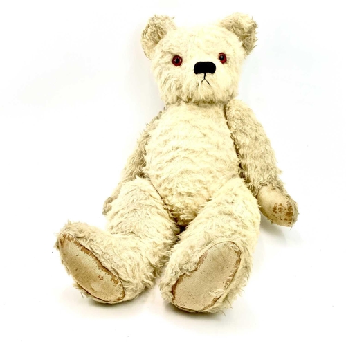 738 - Mid 20th Century Teddy Bears (x2). Comprising: 1: Blonde articulated plush bear (length 75cm) - appe... 