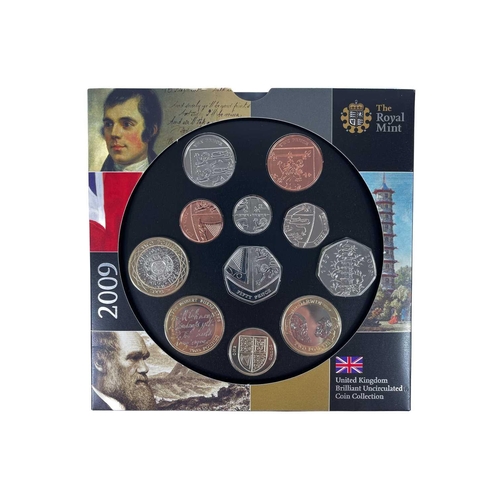 75 - Great Britain Uncirculated Royal Mint 2009 including Kew Gardens 50p Year Set. An 11 coin 2009 uncir... 