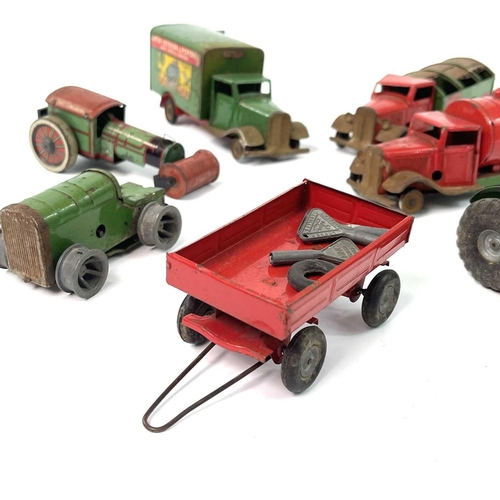 760 - Triang Minic & Other Tinplate Toys. A small box containing 7 Minic & other wind up clockwork toys. N... 