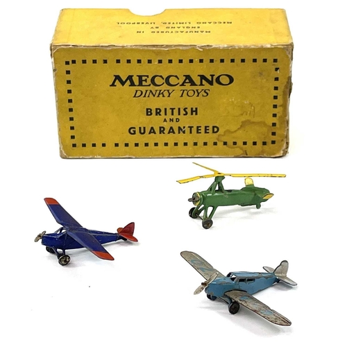 764 - Dinky Pre-War Aircraft & Empty Viking Airliner Box 6 aircraft contained in a yellow 