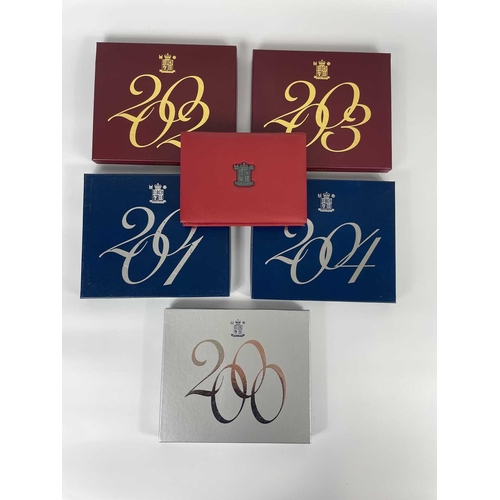 77 - Great Britain Proof Royal Mint 2000 to 2005 Year Sets (x6). A bag comprising 6 proof sets from 2000 ... 