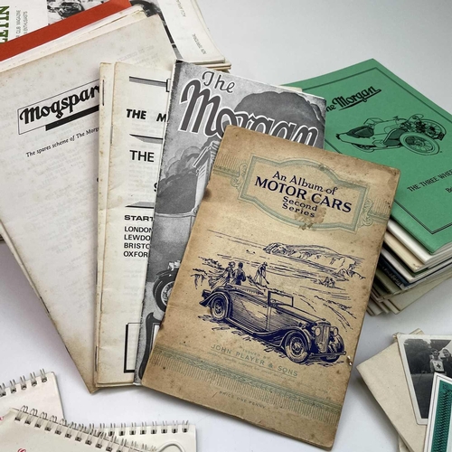 770 - Morgan Model Cars & Ephemera . A selection of 5 diecast models of 3-wheeler Morgan cars by BRUMM and... 