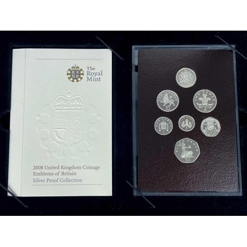 84 - Great Britain 2008 Proof Coin Sets (x2). Comprising a 7 coin 2008 silver proof coin set of old style... 