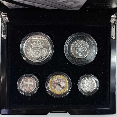 88 - Royal Mint Piedfort Great Britain 2010 Silver Proof 5 Coin Set. Comprising 50p, London & Belfast £1 ... 