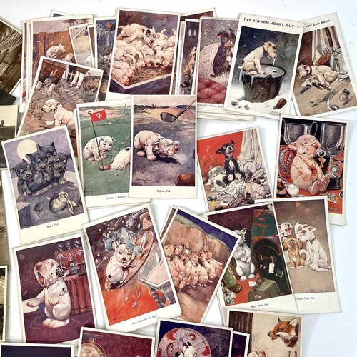 922 - Postcards G.E. Studdy/Bonzo - 58 cards of Bonzo in v.good condition plus a further 16 miscellaneous ... 