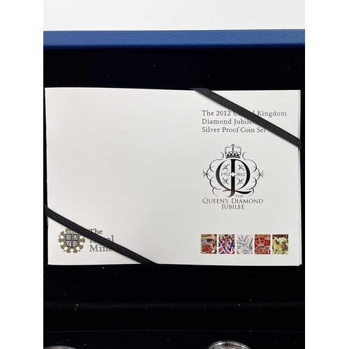 94 - Royal Mint Great Britain Proof 2012 Diamond Jubilee Silver Proof Coin Set. Comprising 2012 10 coin g... 