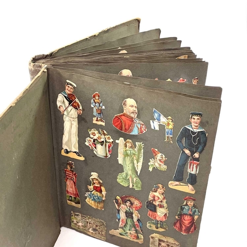 944 - Victorian Scrap Album, Stamp Album & View Master with Slides. A Victorian scrap album containing hun... 