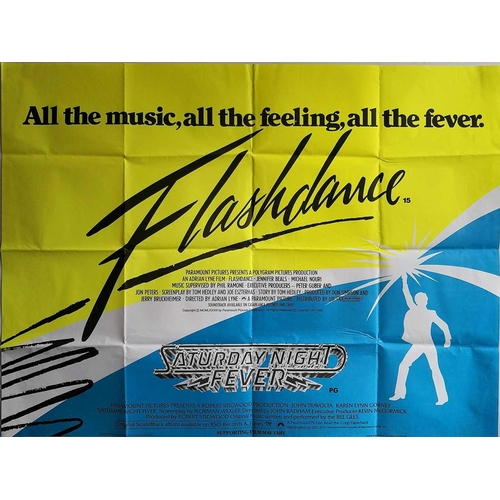 959 - Cinema Posters x6 All 75x100cms. 1: Flashdance and Saturday Night Fever (Double Bill). 2: Heat and D... 