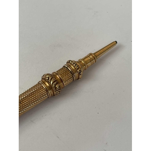 311 - Sampson Mordan & Co. William IV gold propelling pencil. Sampson Mordan & Co - A William IV high puri... 