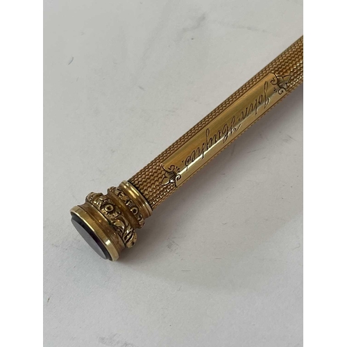 311 - Sampson Mordan & Co. William IV gold propelling pencil. Sampson Mordan & Co - A William IV high puri... 