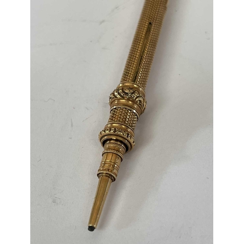 311 - Sampson Mordan & Co. William IV gold propelling pencil. Sampson Mordan & Co - A William IV high puri... 