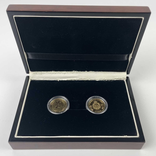 335 - A cased set of two 2013 and 2014 full sovereign coins. Commemorating the birth of Prince George and ... 