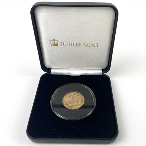 342 - A 1968 full sovereign coin. Within Jubilee Mint box with certificate.