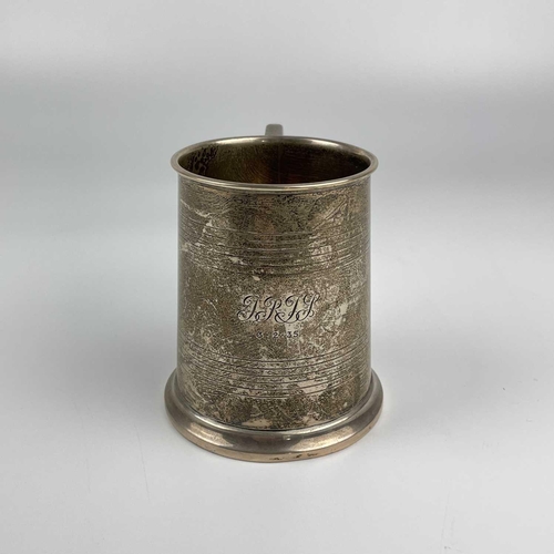 6 - A George V silver mug by William Hutton & Sons. With banded decoration, monogram and date, Birmingha... 