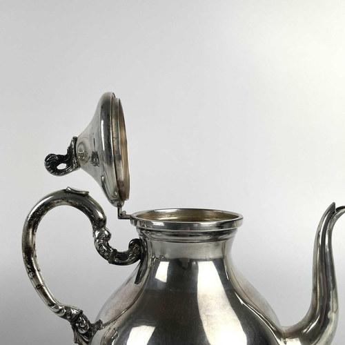 80 - A 20th century Colombian 925 sterling silver three piece coffee set. Of bellied form, the coffee and... 