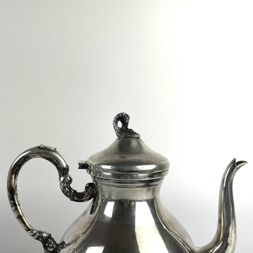 80 - A 20th century Colombian 925 sterling silver three piece coffee set. Of bellied form, the coffee and... 