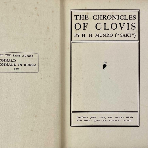 107 - H. H. MUNRO (Saki). 'The Chronicles of Clovis'. First edition, original pictorial coth, slight split... 